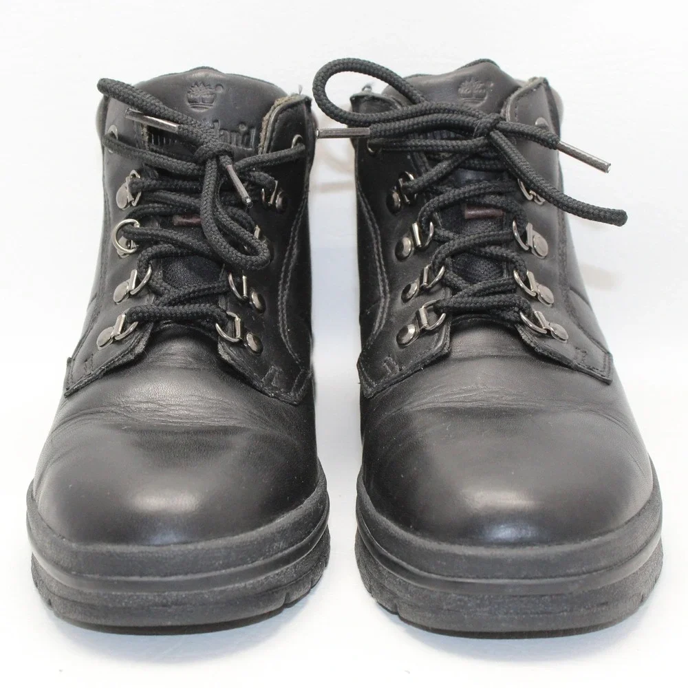 Timberland Mens Euro‎ Black Leather Hiking Shell Toe Boots 12329 8.5M Brown NWOB